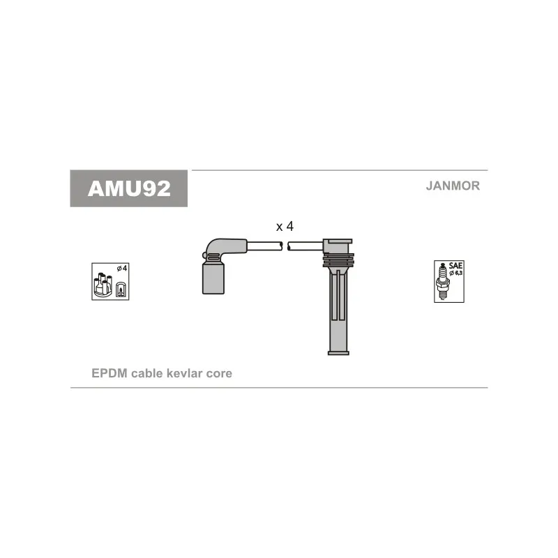 Kit de câbles d'allumage JANMOR AMU92