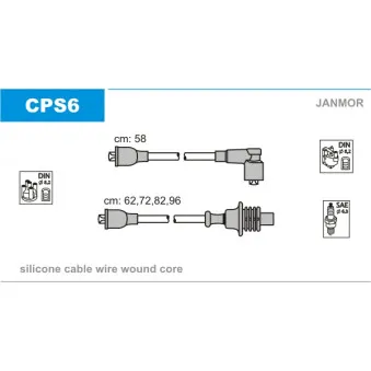 Kit de câbles d'allumage JANMOR CPS6