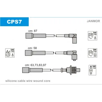Kit de câbles d'allumage JANMOR CPS7