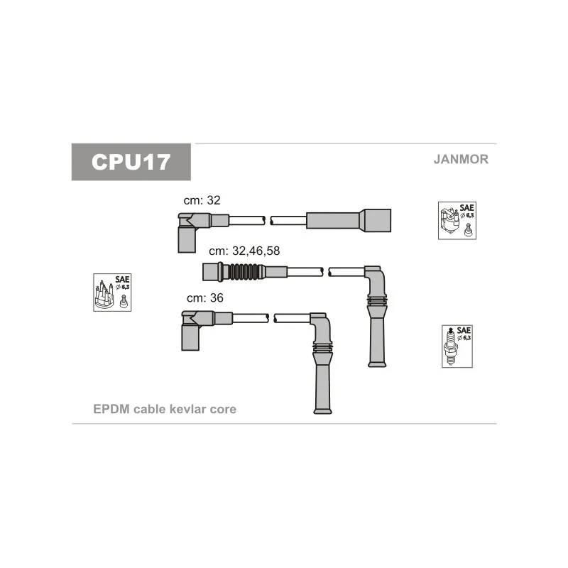 Kit de câbles d'allumage JANMOR CPU17