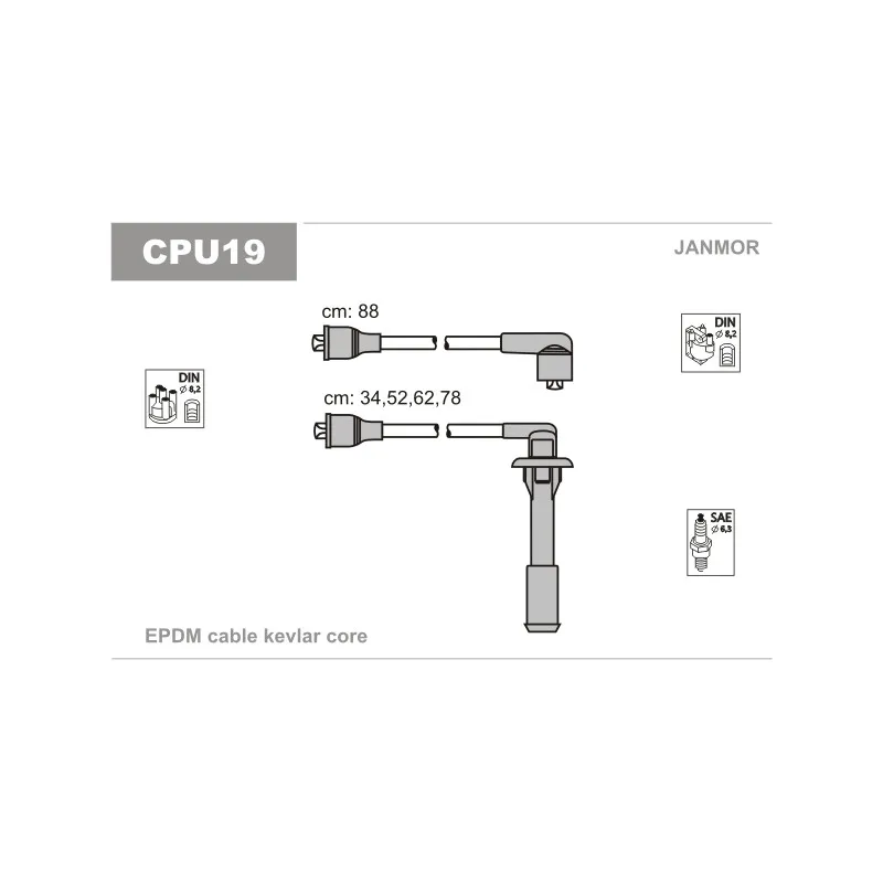 Kit de câbles d'allumage JANMOR CPU19