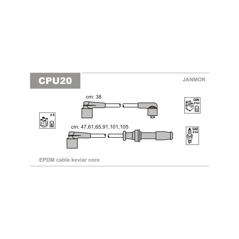 Kit de câbles d'allumage JANMOR CPU20