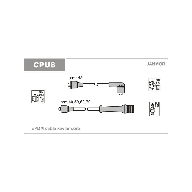Kit de câbles d'allumage JANMOR CPU8