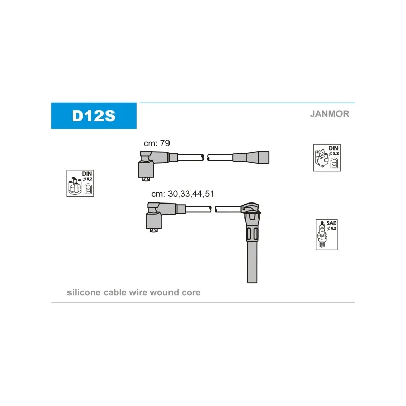 Kit de câbles d'allumage JANMOR D12S