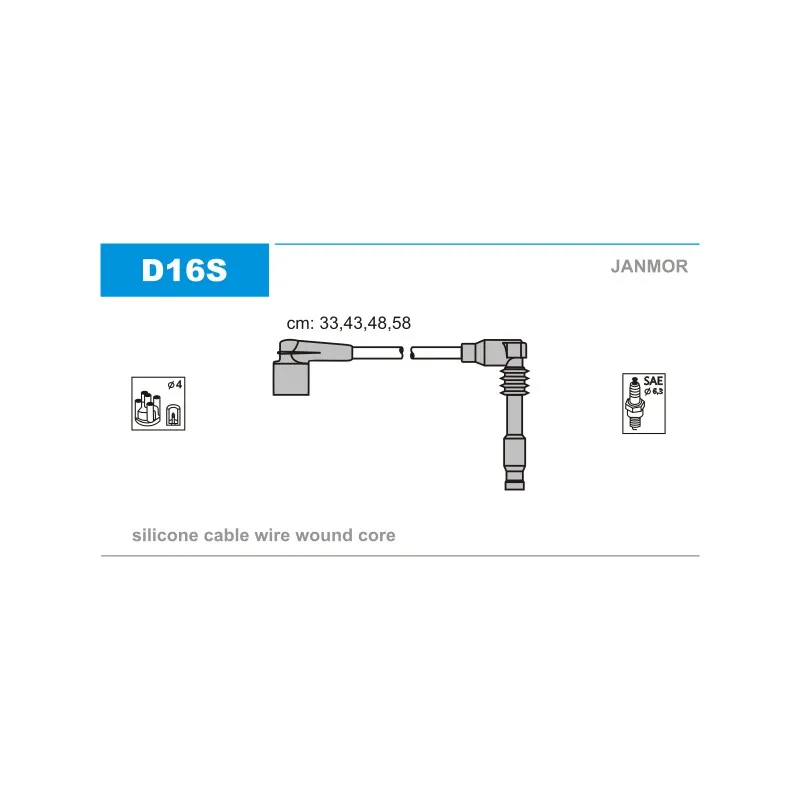 Kit de câbles d'allumage JANMOR D16S