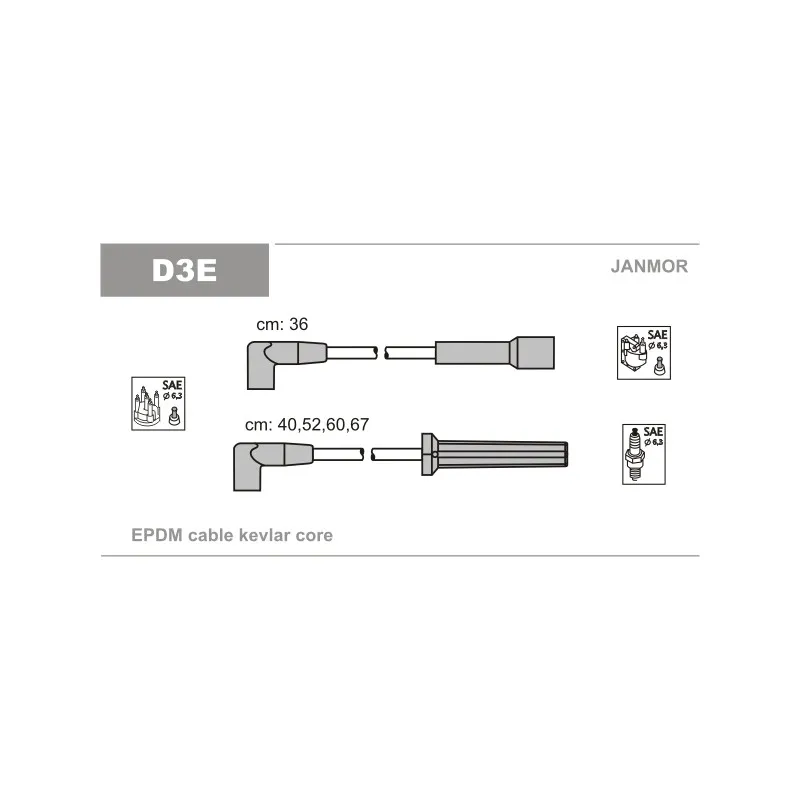 Kit de câbles d'allumage JANMOR D3E