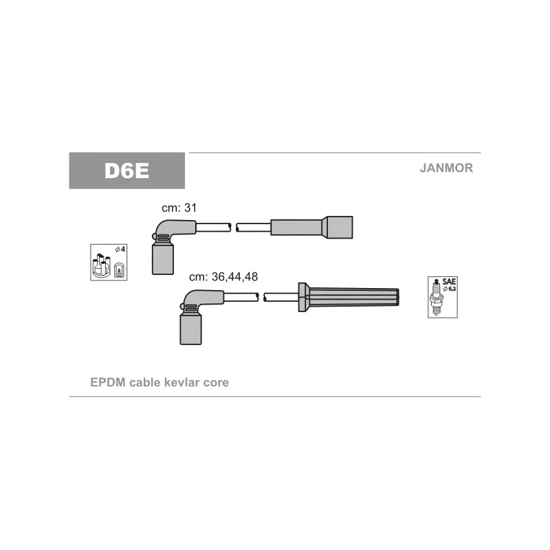 Kit de câbles d'allumage JANMOR D6E