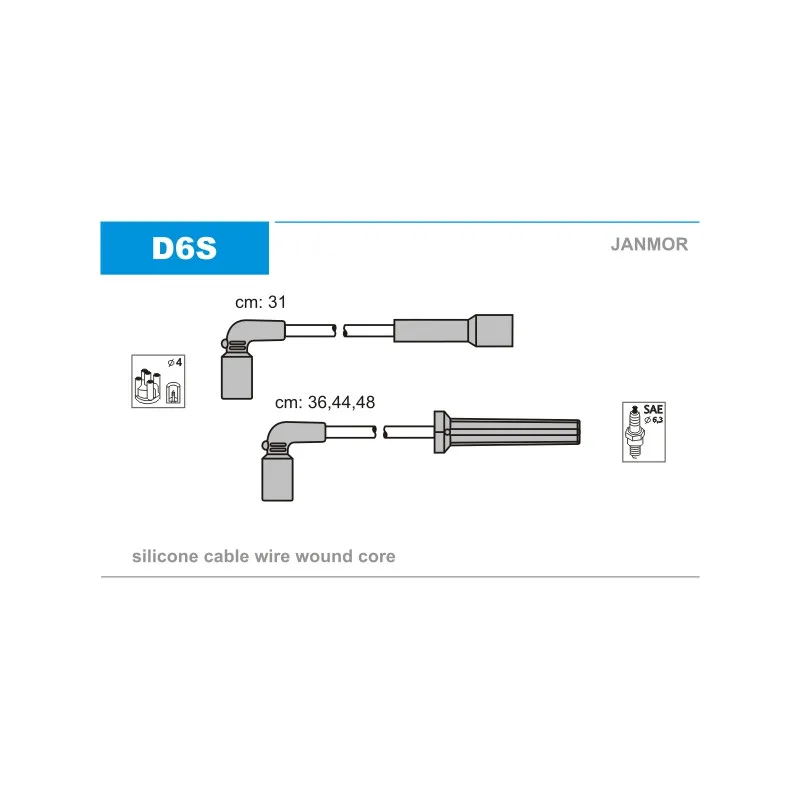 Kit de câbles d'allumage JANMOR D6S