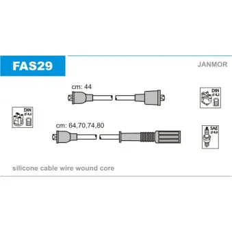 Kit de câbles d'allumage JANMOR FAS29