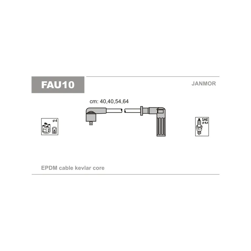 Kit de câbles d'allumage JANMOR FAU10