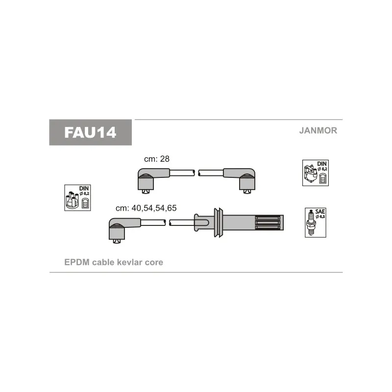 Kit de câbles d'allumage JANMOR FAU14