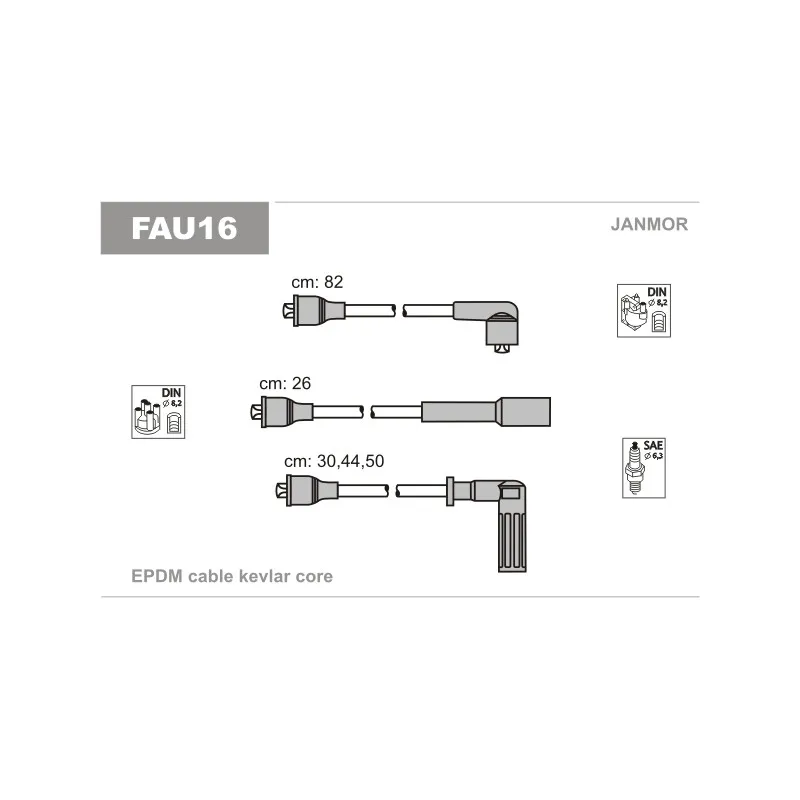 Kit de câbles d'allumage JANMOR FAU16
