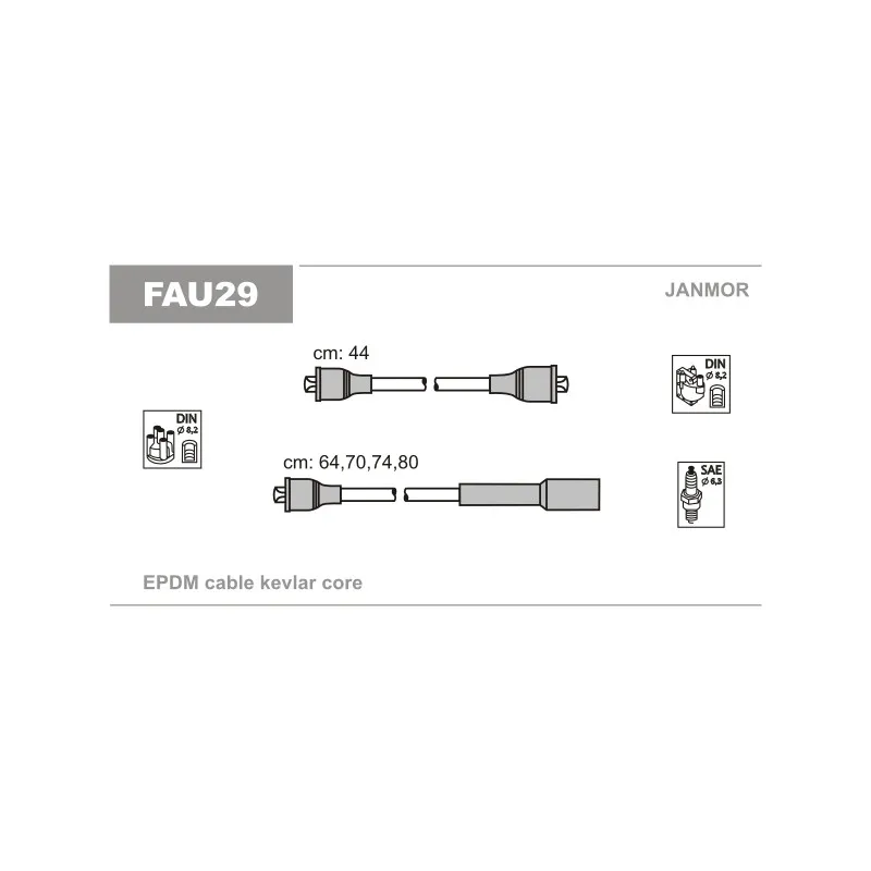 Kit de câbles d'allumage JANMOR FAU29