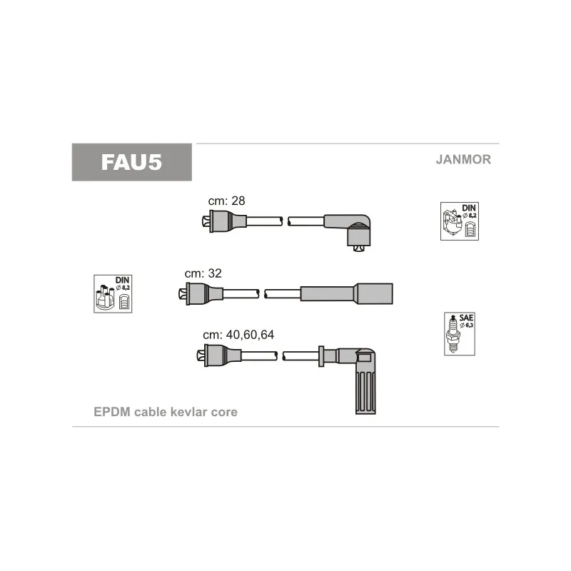 Kit de câbles d'allumage JANMOR FAU5
