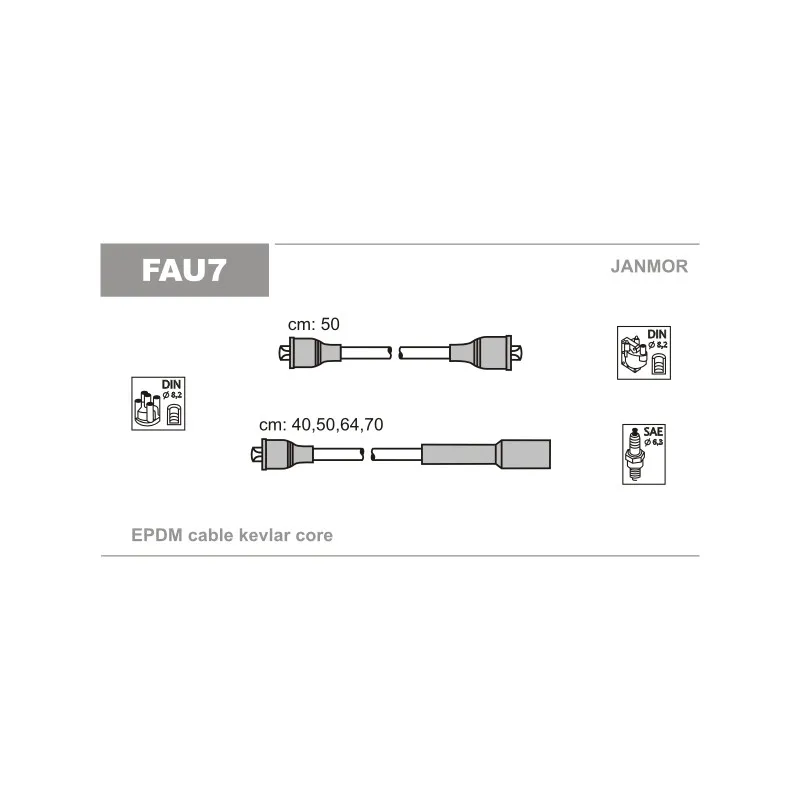 Kit de câbles d'allumage JANMOR FAU7