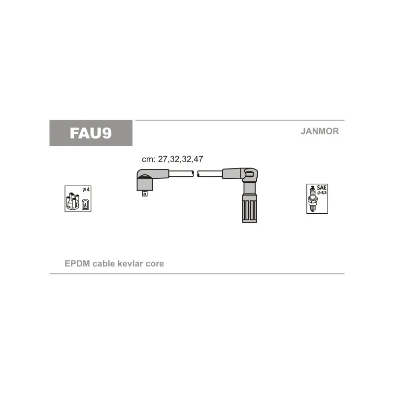 Kit de câbles d'allumage JANMOR FAU9