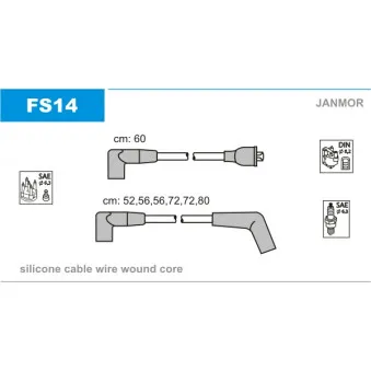 Kit de câbles d'allumage JANMOR FS14