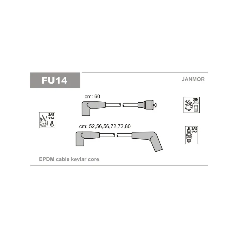 Kit de câbles d'allumage JANMOR FU14
