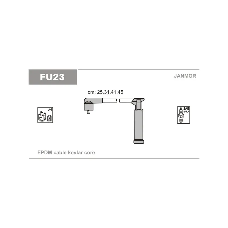 Kit de câbles d'allumage JANMOR FU23