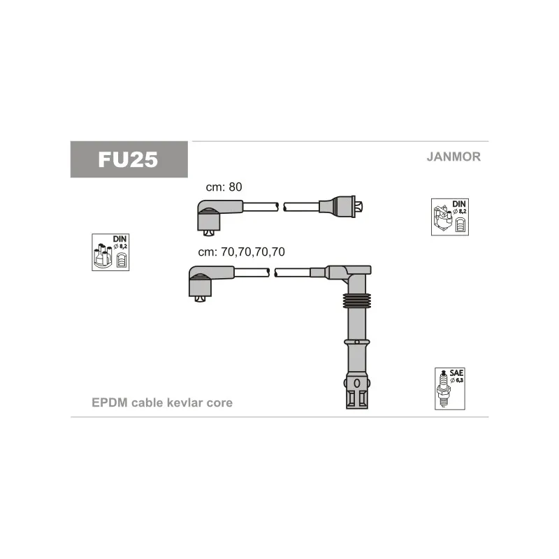 Kit de câbles d'allumage JANMOR FU25