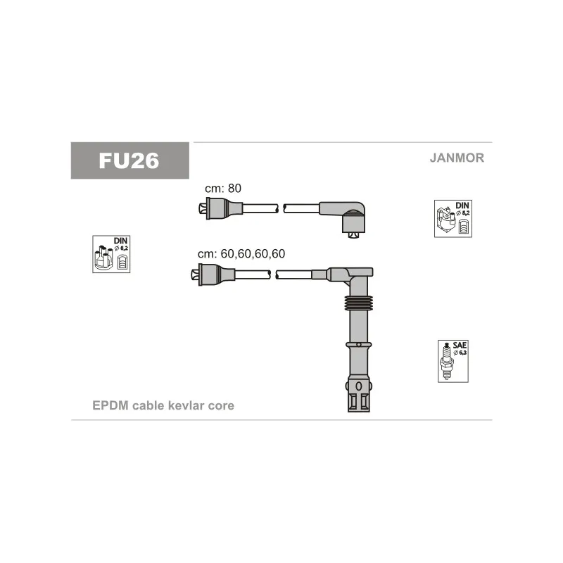 Kit de câbles d'allumage JANMOR FU26
