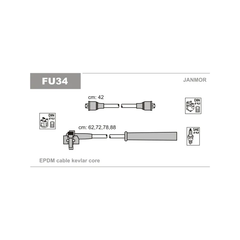 Kit de câbles d'allumage JANMOR FU34