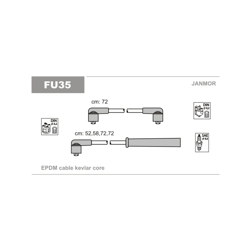 Kit de câbles d'allumage JANMOR FU35