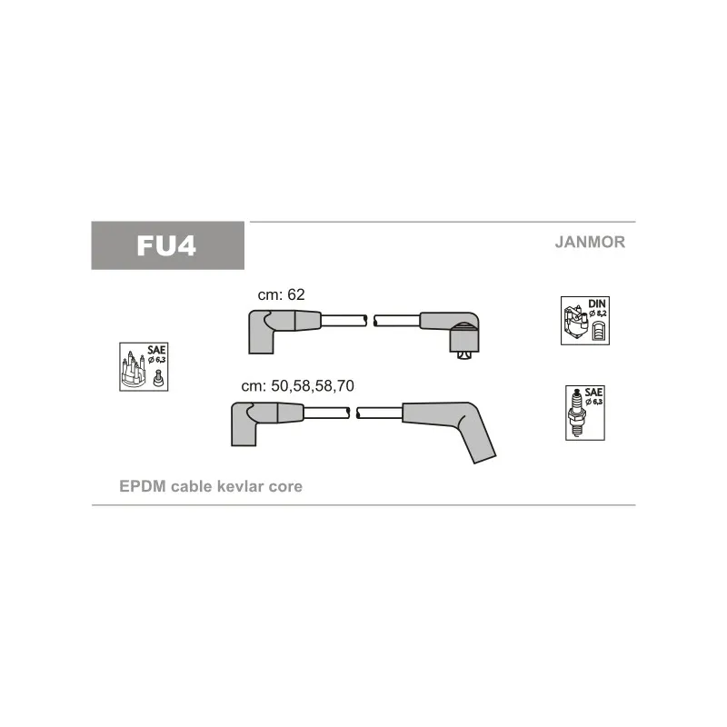Kit de câbles d'allumage JANMOR FU4