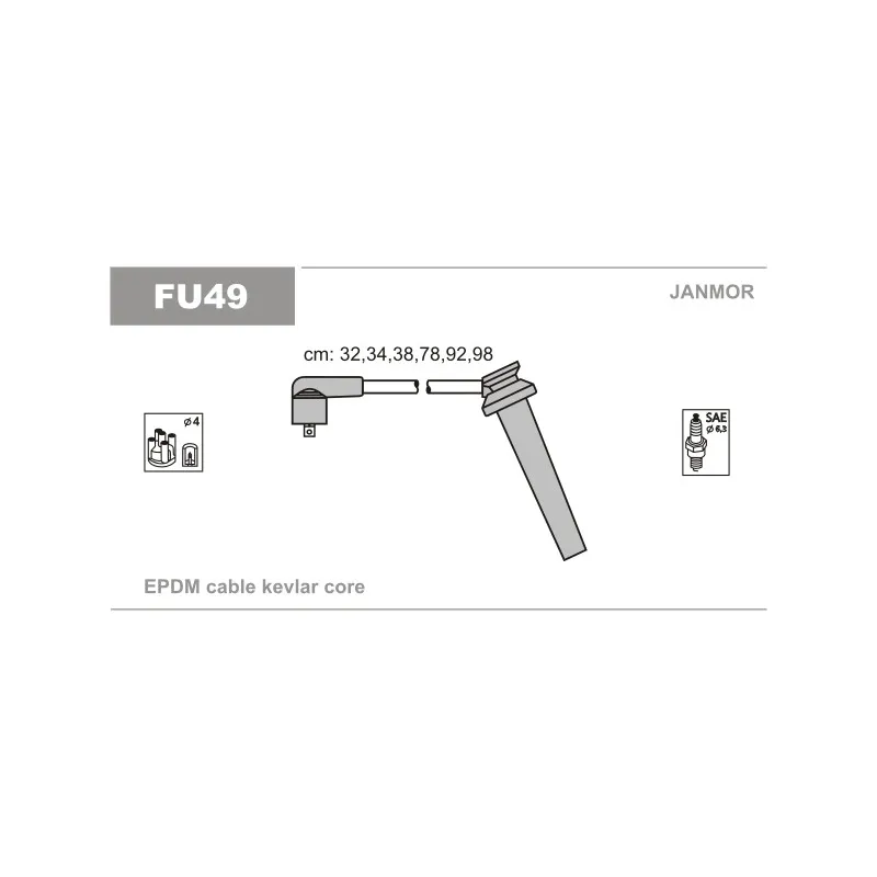 Kit de câbles d'allumage JANMOR FU49