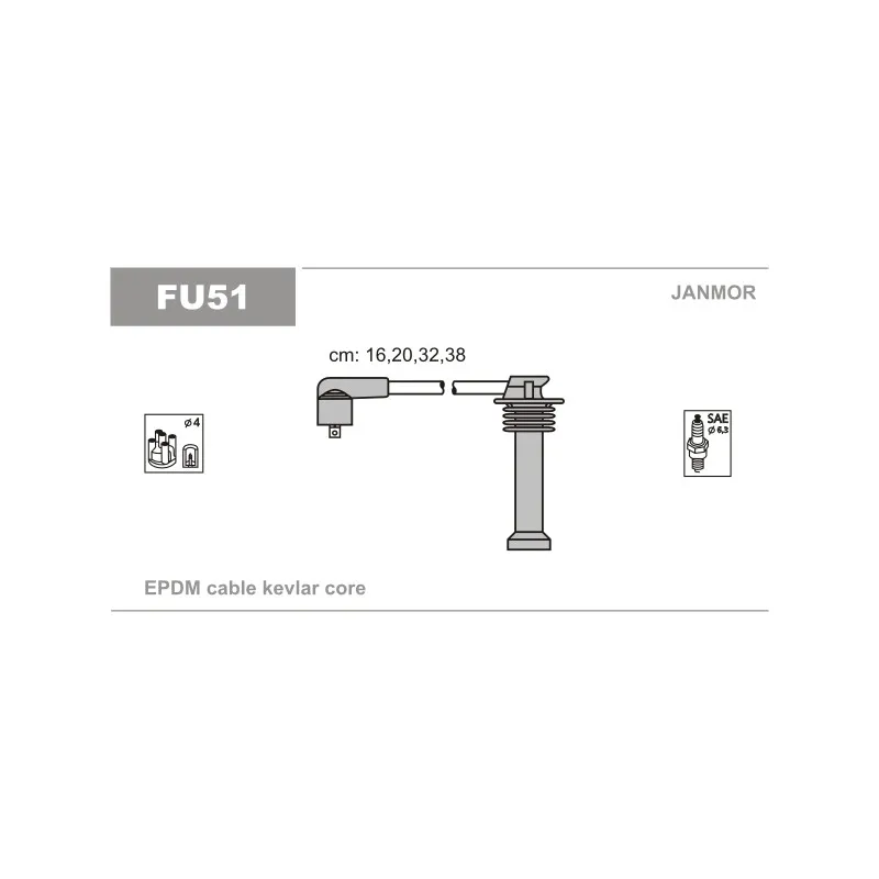 Kit de câbles d'allumage JANMOR FU51