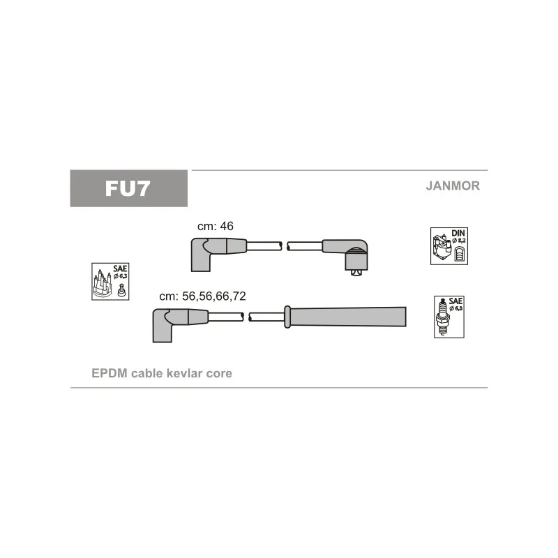 Kit de câbles d'allumage JANMOR FU7