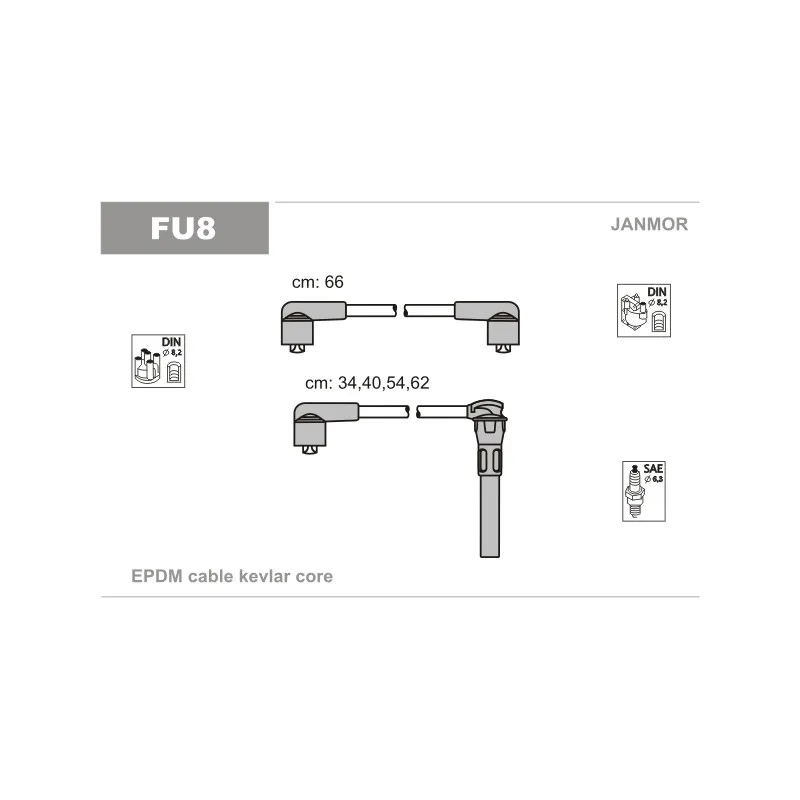 Kit de câbles d'allumage JANMOR FU8