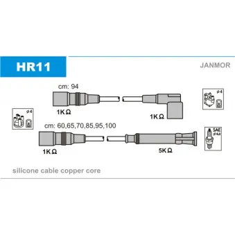 Kit de câbles d'allumage JANMOR HR11