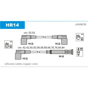 Kit de câbles d'allumage JANMOR HR14
