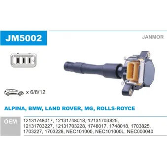 Bobine d'allumage JANMOR JM5002
