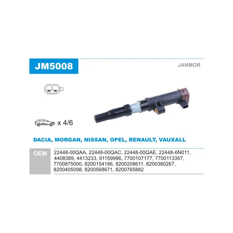 Bobine d'allumage JANMOR JM5008