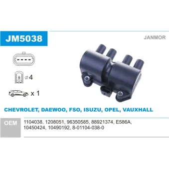 Bobine d'allumage JANMOR JM5038