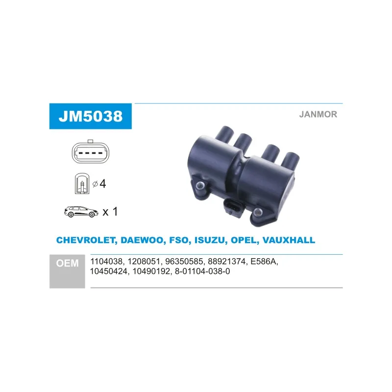 Bobine d'allumage JANMOR JM5038