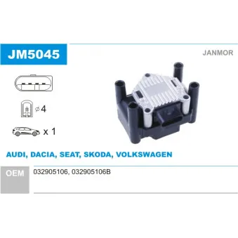 Bobine d'allumage JANMOR JM5045