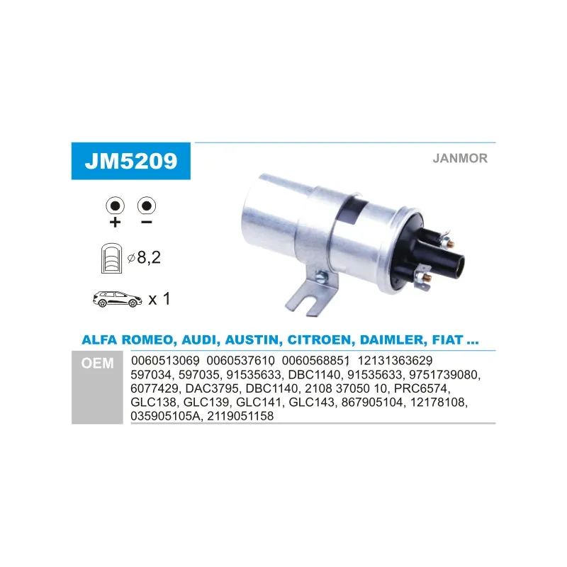 Bobine d'allumage JANMOR JM5209