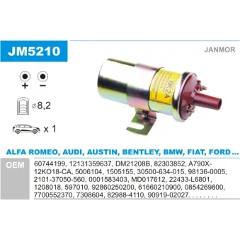 Bobine d'allumage JANMOR JM5210