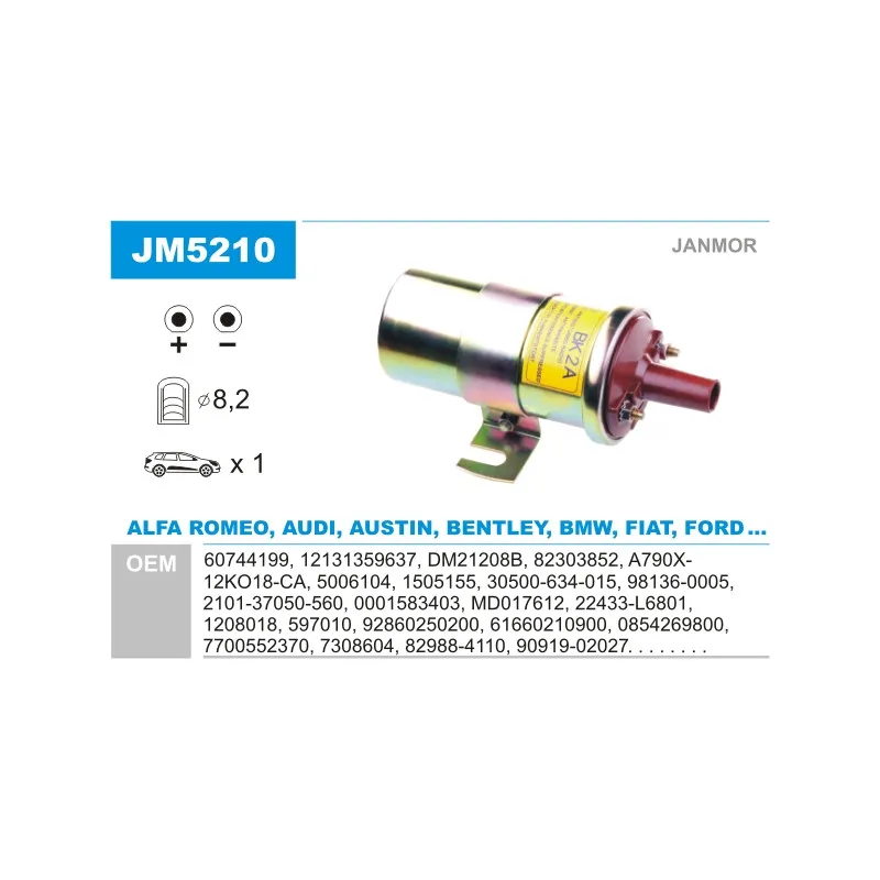 Bobine d'allumage JANMOR JM5210