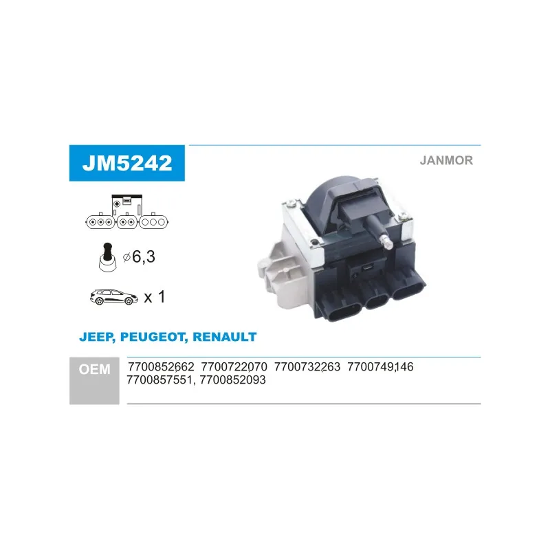 Bobine d'allumage JANMOR JM5242