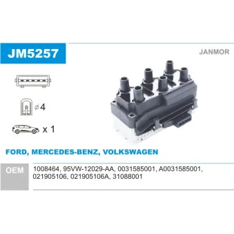 Bobine d'allumage JANMOR JM5257