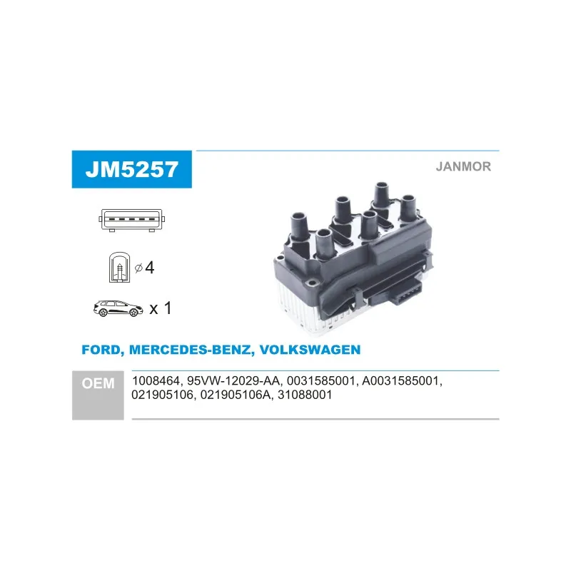 Bobine d'allumage JANMOR JM5257