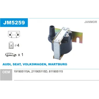 Bobine d'allumage JANMOR JM5259