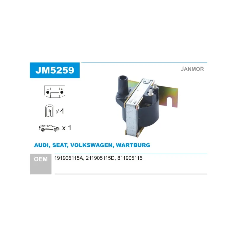 Bobine d'allumage JANMOR JM5259