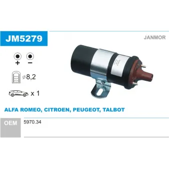 Bobine d'allumage JANMOR JM5279