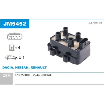 Bobine d'allumage JANMOR JM5452