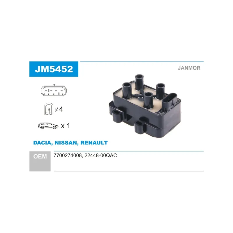 Bobine d'allumage JANMOR JM5452